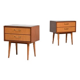 Nightstands with Glass Tops, Germany, Set of 2 For Sale