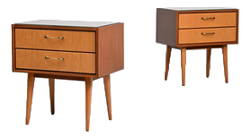 Nightstands with Glass Tops, Germany, Set of 2