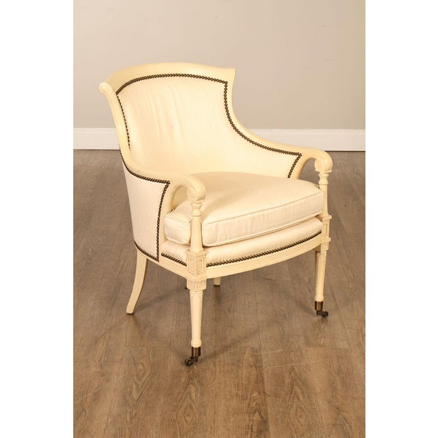 French Henredon French Directoire Style Painted Armchair For Sale - Image 3 of 18