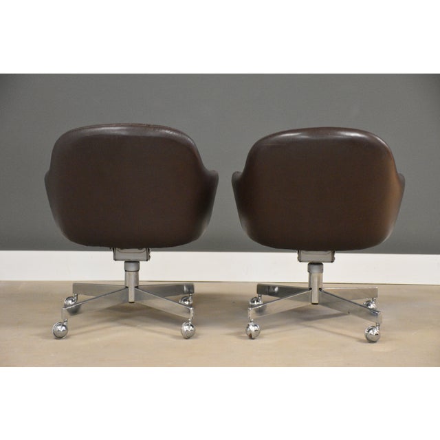 Purple 1970s One Leather Office Desk Chair by Harvey Probber For Sale - Image 8 of 10