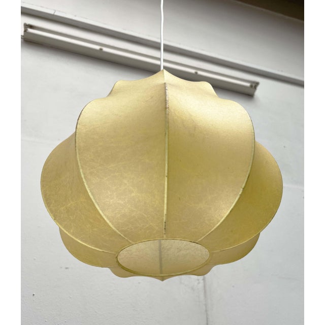 Beige Mid-Century Modern Cocoon Pendant Lamp by Friedel Wauer for Goldkant Leuchten, 1960s For Sale - Image 8 of 18