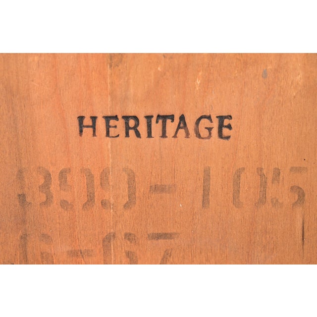 Heritage Furniture Regency Walnut Pedestal Tea Tables or Occasional Side Tables, Pair For Sale - Image 11 of 12