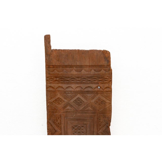 African Beautifully Carved Nested Diamond Antique Door For Sale - Image 3 of 8
