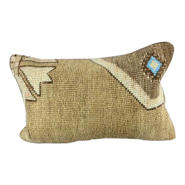 16 x 24 Rug Pillow Sapphire Solace Turkish Pillow Cushion Cover For Sale