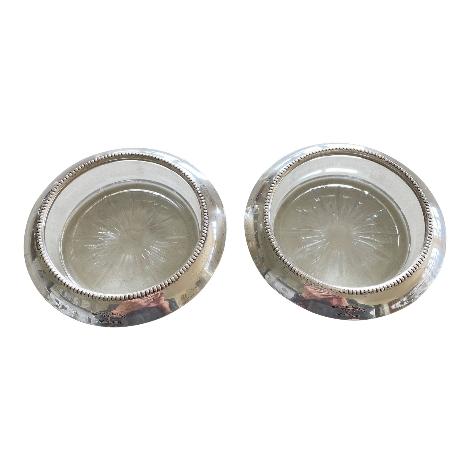 1950s Frank M. Whiting & Co Sterling Silver Coasters