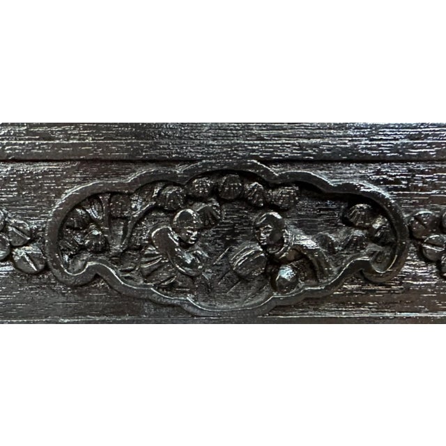 Wood Early 20th Century Black Lacquered Chinese Coffee Table For Sale - Image 7 of 9