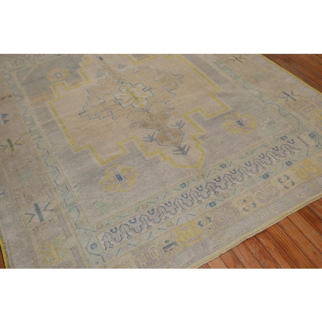 Square Vintage Turkish Oushak Rug - 6'1" x 7'2" For Sale - Image 18 of 18