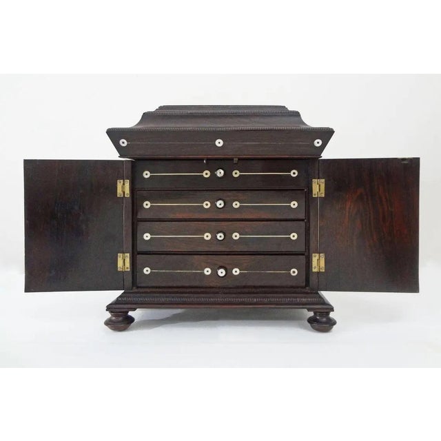 English Antique Travel Desk Compendium With Mirror and Interior Storage for Writing & Grooming Essentials For Sale - Image 3 of 8