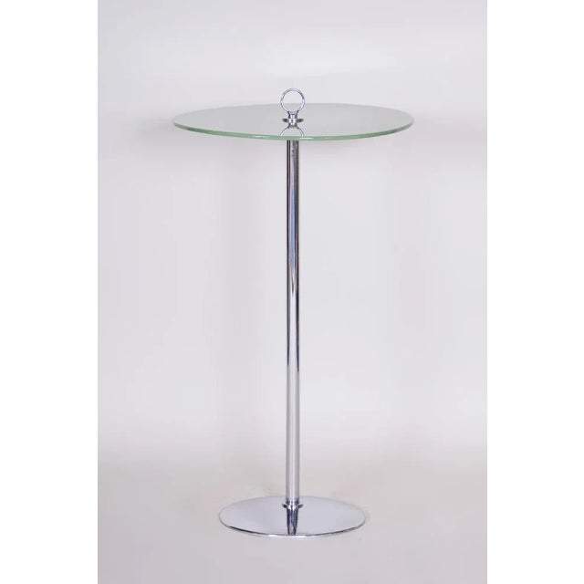 1930s Bauhaus Small Table in Chrome & Lacquered Wood attributed to Robert Slezák, Czech, 1930s For Sale - Image 5 of 6