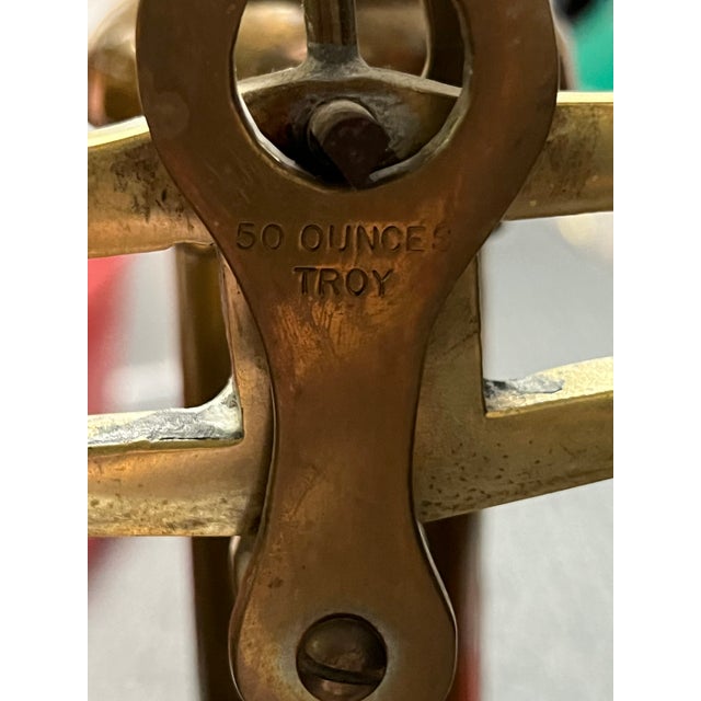 1940s 1940s Brass Wells Fargo San Francisco Banker Scales of Justice For Sale - Image 5 of 12