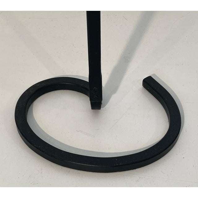 Black lacquered and brass designer fireplace tools on stand For Sale - Image 4 of 12