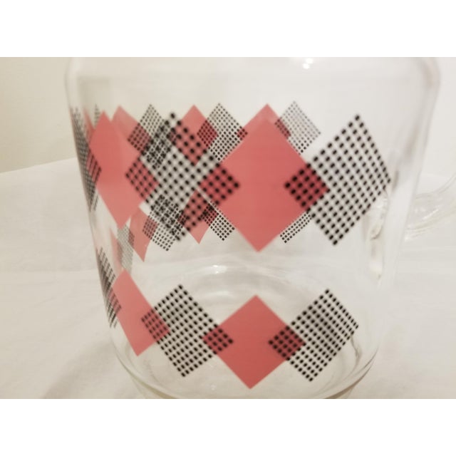 Glass 1960s Vintage Hazel Atlas Pink and Black Domino Glass Pitcher For Sale - Image 7 of 10