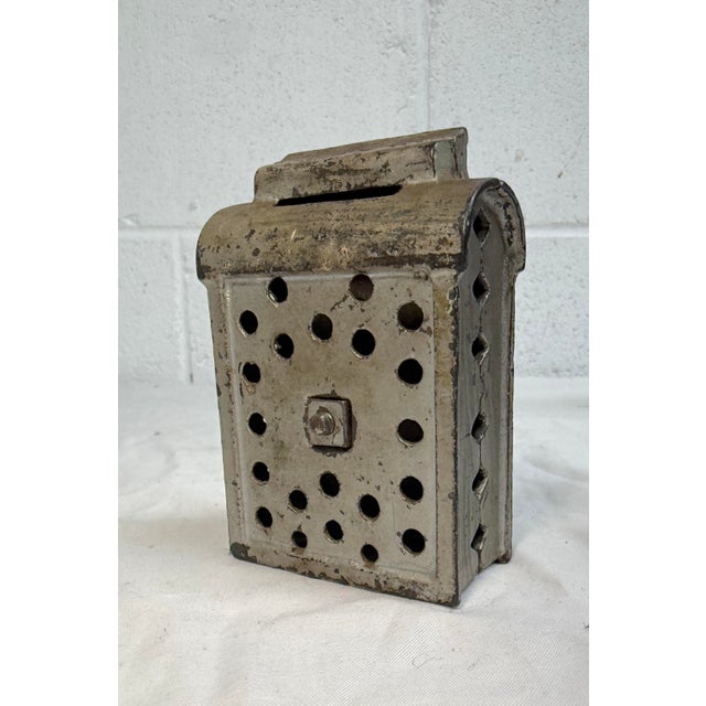 Metal Rare Antique 1920's a.c. Williams Cast Iron Us Mail Still Coin Dime Figural Bank For Sale - Image 7 of 8