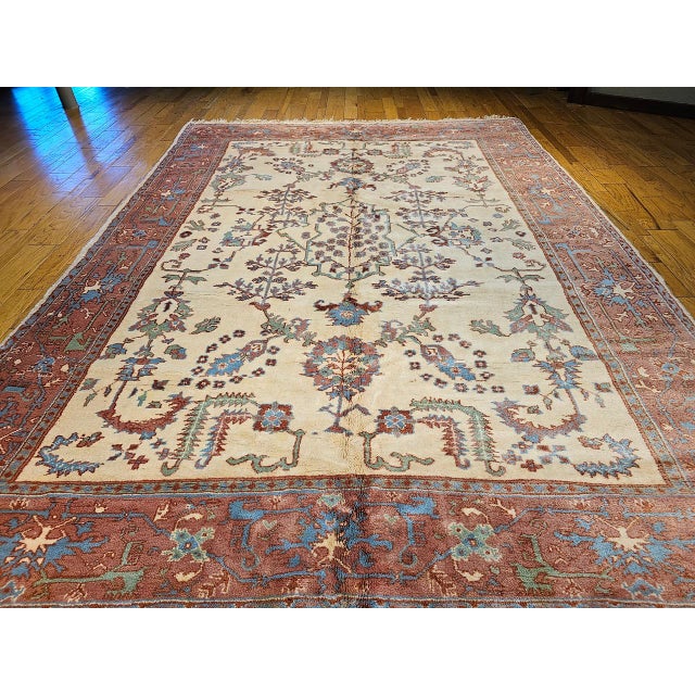 Vintage Turkish Oushak Rug, Handwoven Wool, Allover Geometric Design, 10' x 14' For Sale - Image 10 of 13