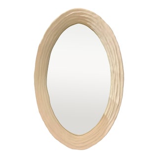 Made Goods Modern White Wavy Oval Hetty Wall Mirror For Sale