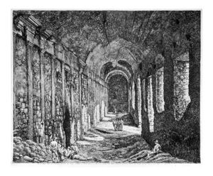 Luigi Rossini - Interior View of the Substructures \. - Etching - 1824
