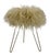 Mid-Century Modern Brass Tripod Hairpin Legged Lambswool Fur Stool, 1970s For Sale