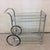 Beautiful chrome Chinoiserie faux bamboo bar cart with large front spoke wheels and casters. I have seen these labeled...