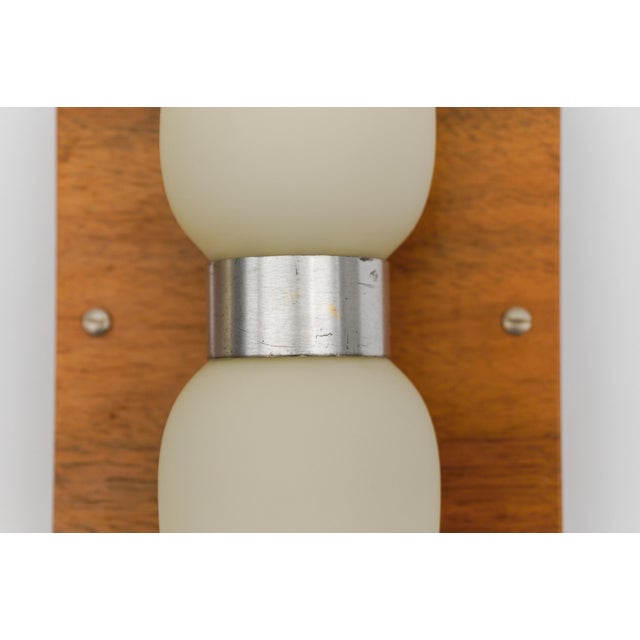 Wood and Opaline Glass Wall Lamps by Temde, Switzerland, 1960s, Set of 2 For Sale - Image 13 of 14