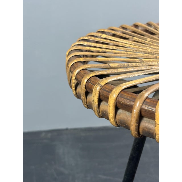 Mid-Century Modern Dutch Rattan Bamboo Bar Stool by Dirk Van Sliedrecht for Rohé Noordwolde, 1950s For Sale - Image 6 of 18