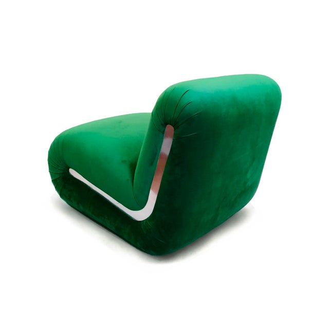Frenesí Lounge Chair in Green Velvet from Moanne by Moanne For Sale - Image 4 of 8