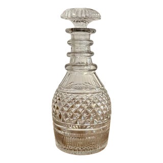 Antique Edwardian Cut Glass Decanter, 1900 For Sale