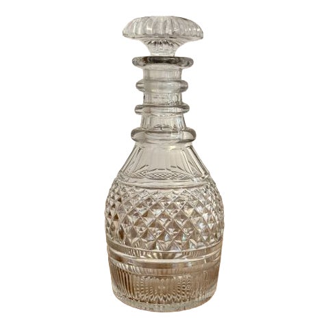 Antique Edwardian Cut Glass Decanter, 1900 For Sale