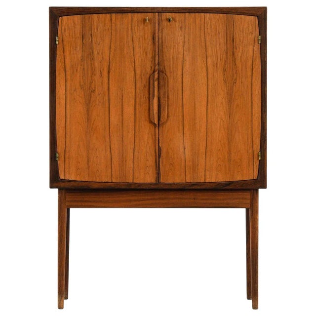 Brown Bar Cabinet in Rosewood, Glass and Steel attributed to Torbjørn Afdal, 1960s For Sale - Image 8 of 8