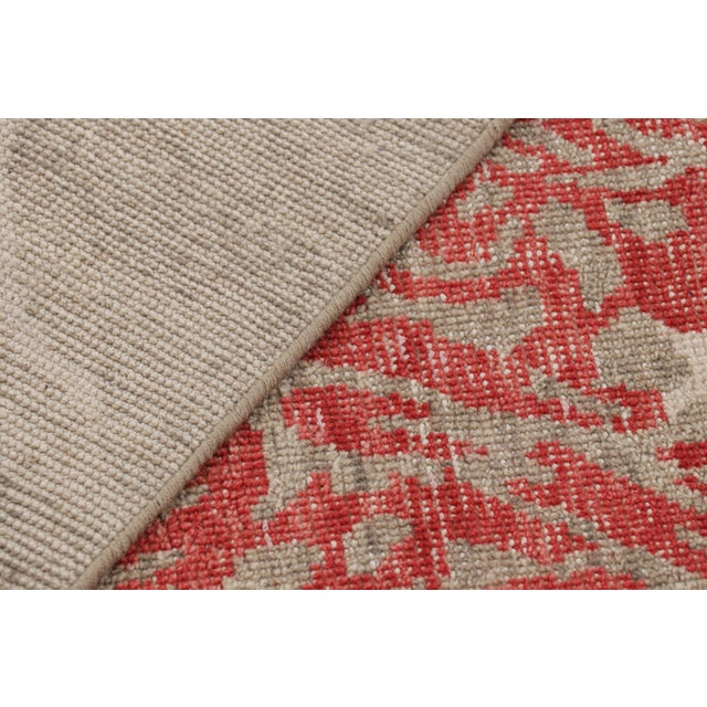 Textile Rug & Kilim’s Distressed Dragon Rug in Red, Gray and White Pictorial Patterns For Sale - Image 7 of 7