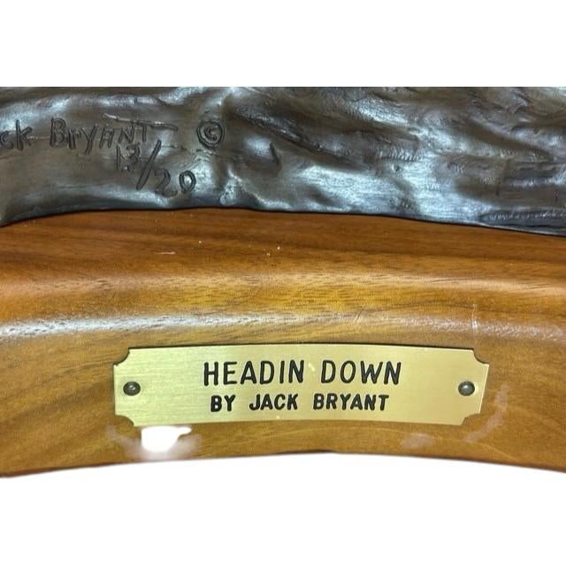 1970s Rare Jack Bryant Bronze Sculpture "Headin Down" | Limited Edition 13/20 For Sale - Image 12 of 14