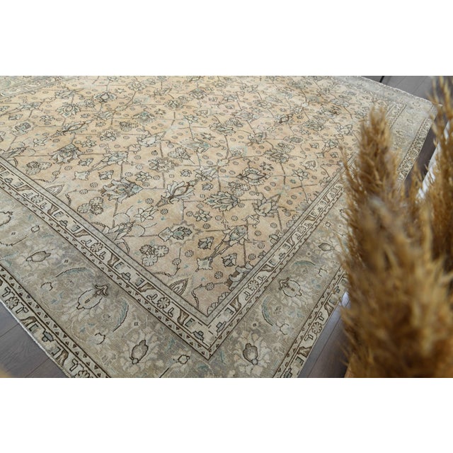 1970s Vintage Persian Handmade Wool Cotton Brown Area Rug For Sale - Image 11 of 11