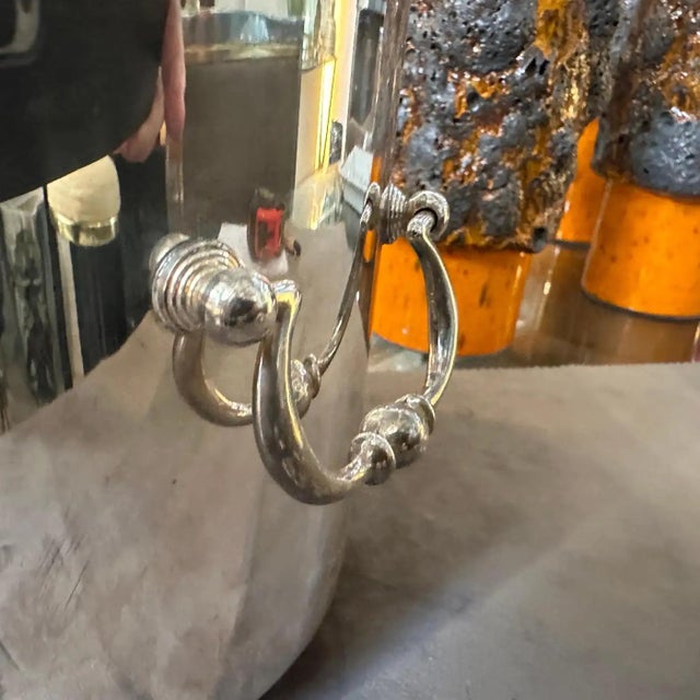 1980s Modernist Silver Plated Ice Bucket by Christofle For Sale - Image 9 of 10