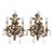 1950s Spanish Rococo Sand-Cast Brass 3-Light Sconces With Crystals - A Pair For Sale