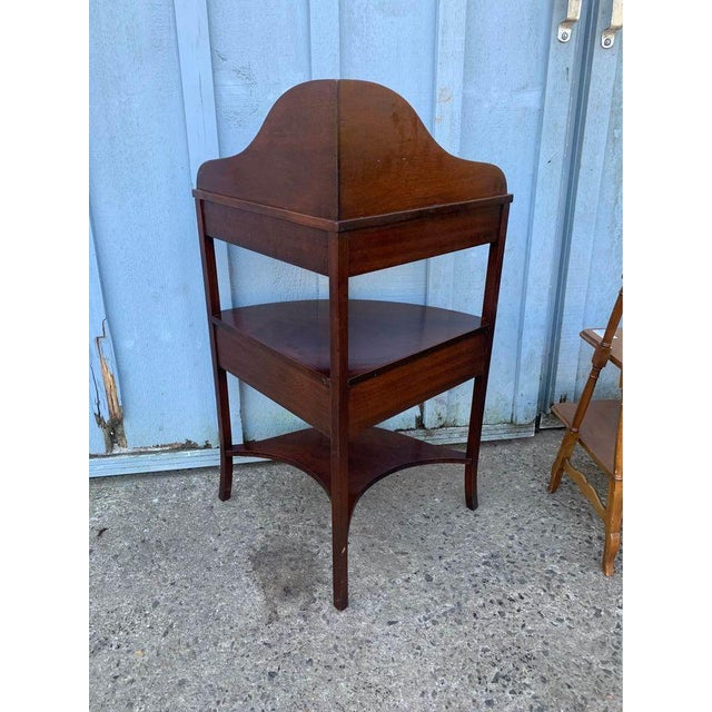 Pair of Matching Antique Georgia Style Mahogany Corner Side Tables With Drawers For Sale - Image 12 of 12