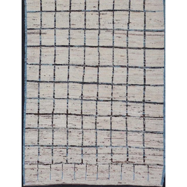 Hand-Knotted Runner in Wool With All-Over Sub-Geometric Design by Keivan Woven Arts For Sale - Image 11 of 11