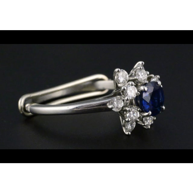 1972 Tiffany & Co Platinum Sapphire and Diamond Cluster Ring For Sale - Image 10 of 14