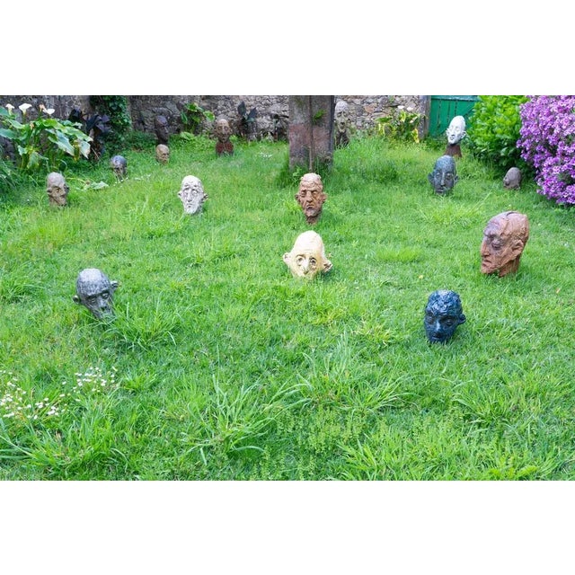 Óscar Aldonza Torres, Head Sculpture No 7, 2019, Red Stoneware with Shino Glaze For Sale - Image 17 of 18