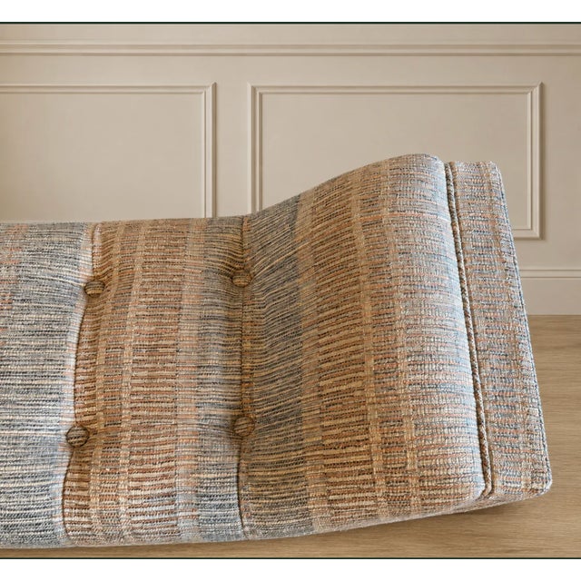 Mid Century Modern Designer Textile Bench For Sale - Image 4 of 4
