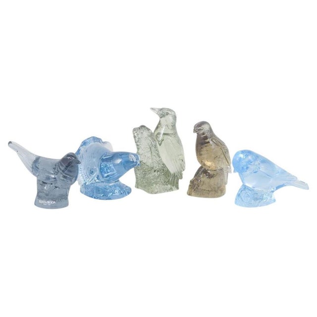 1980s Art Glass Bird Figurines by Paul Hoff for Kosta Boda / WMF, 1980s, Set of 5 For Sale - Image 5 of 5