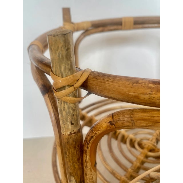 Vintage Rattan Tray Tables, Glass Insert, a-Pair For Sale - Image 10 of 14