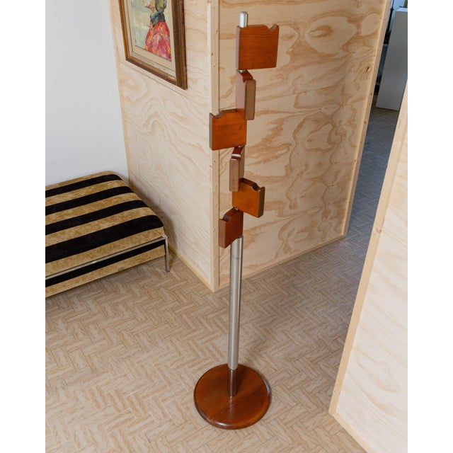 Wood Vintage Coat Rack in Chrome and Wood, 1960s For Sale - Image 7 of 11
