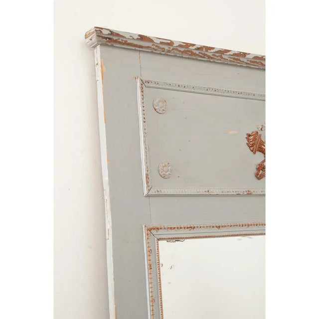 French 19th Century Painted Trumeau With Original Mirror Glass For Sale In Baton Rouge - Image 6 of 10