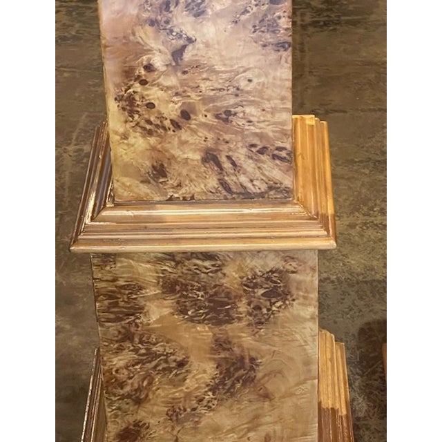 This product is a pair of Italian Burl Walnut Columns that provide a decorative architectural element that can add a touch...