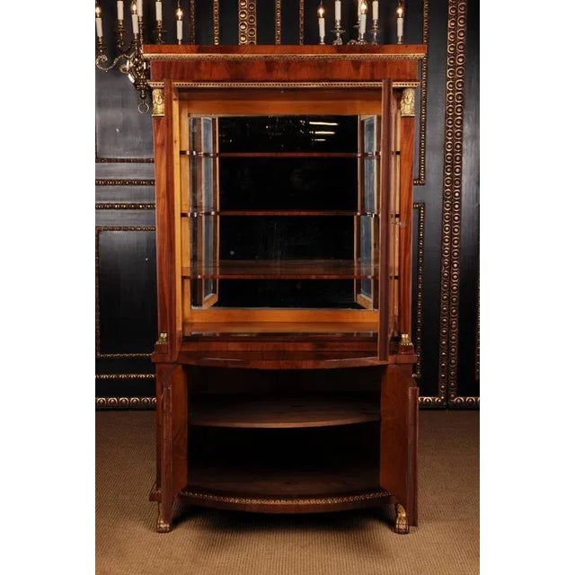 19th Century French Empire Style Mahogany Vitrine For Sale - Image 10 of 11