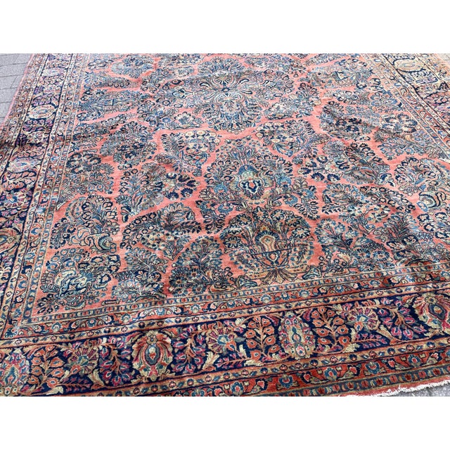 Antique Persian Sarouk Carpet, Garden Design For Sale In Chicago - Image 6 of 12