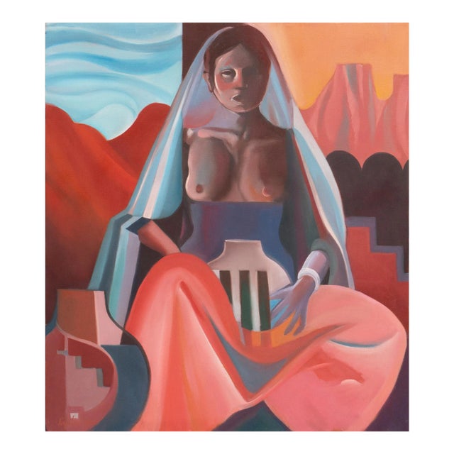 'Fifth Mesa Spirit' by Jon Lightfoot, 1986, Cherokee, Art Students League, New York, Milan, Tucson, Oil For Sale