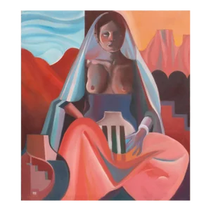 'Fifth Mesa Spirit' by Jon Lightfoot, 1986, Cherokee, Art Students League, New York, Milan, Tucson, Oil
