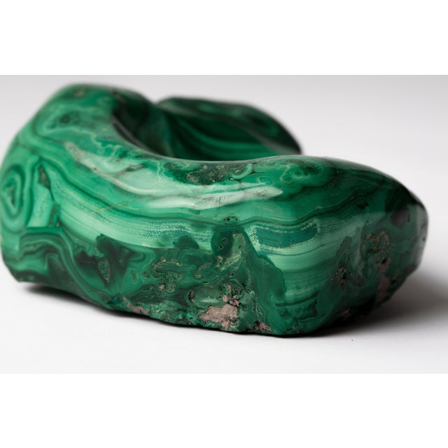 Malachite Natural Specimen Vide Poche Stone Paperweight For Sale - Image 4 of 12