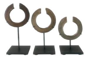 African Currency Bracelets on Custom Mounts, Set of 3