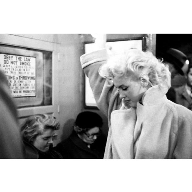 "marilyn in grand central station" by ed feingersh new york - march 24: actress marilyn monroe takes the subway in grand...